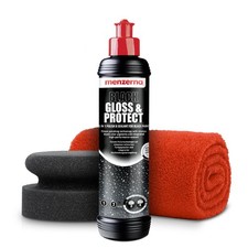 Auto Hand Politur Set Menzerna Black Gloss & Protect Schwarz 250ml + Puk + Tuch