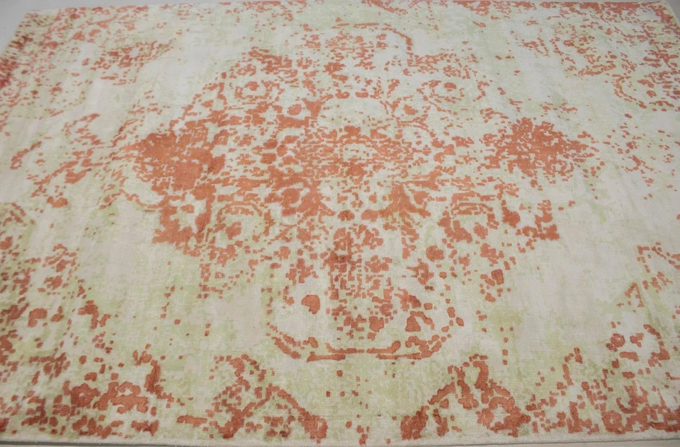 Alfombra Oriental Moderna Envejecida Floral Medallón Alfombra Transicional Decoración 6X9 ft Foto 4 de 4