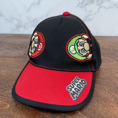 Nintendo Super Mario Bros Black & Red Kids Adjustable Baseball Hat Cap