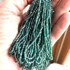 Bugle beads Hank Antique Czech Vintage 2mm 2mm Dark Emerald Green glass