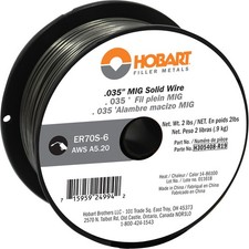 Hobart MIG Welding Wire, ER70S-6 Carbon Steel, .035in., 2-Lb. Spool, Model