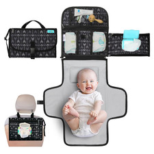 Portable Diaper Changing Pad - Baby Diaper Changer Travel Bag with Wipes Pocket,