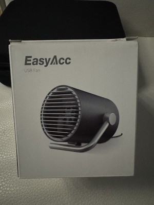 Easyacc USB Ventilator,Berührungsschalter, Leiser,2 Verstellbarer Lüfter,Schwarz