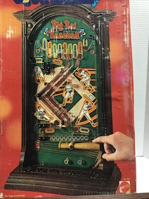 Vintage 1974 Mattel Big Bat Baseball Mechanical Pinball Game With