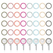32 Pack Round Key Caps, Colorful 0.98in Key Cover Soft Stretchy Keys Tags Sil...