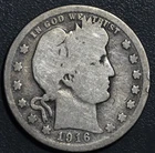 1916-D 25C BARBER SILVER QUARTER KM# 114 Grade:  G  A6850