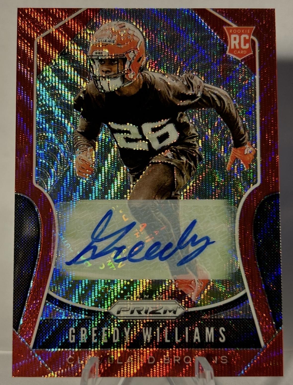 Greedy Williams Panini Prizm #315 Autograph-Red Wave