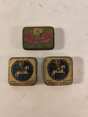Lot Tin Advertising Tin Herald Needles Schwabach Gramophone Record