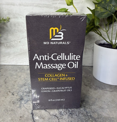 M3 Naturals Anti-Cellulite Massage Oil Collagen Stem Cell, 8 fl oz, Citrus