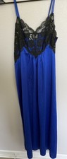 Becky Sharpe Slip Royal Blue With Black Lace Vintage