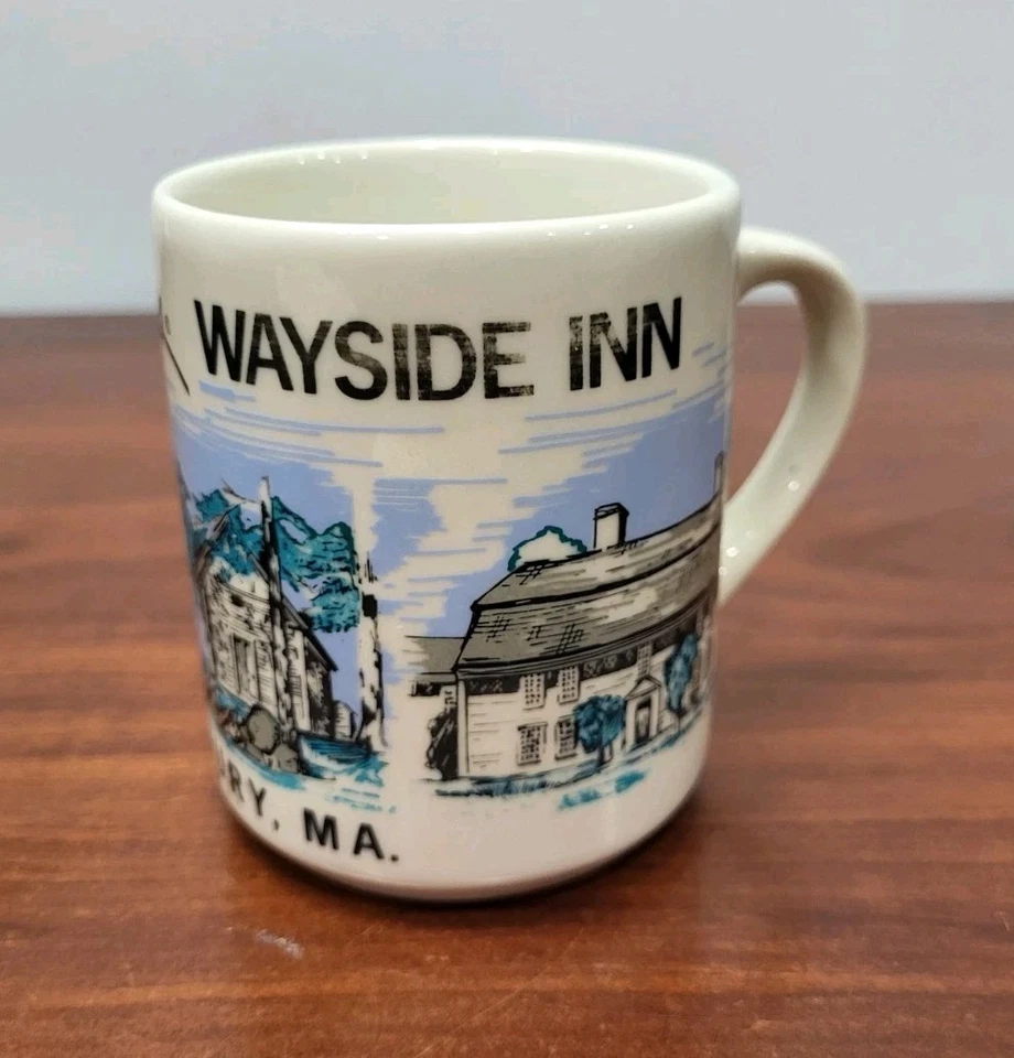 WAYSIDE INN Longfellow's 复古咖啡杯 Sudbury MA。 很棒的显示屏 — 第 2/4 张图片