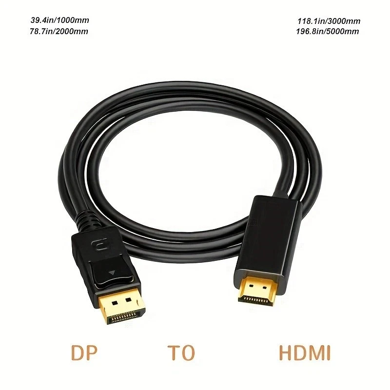 LOT Display Port to HDMI Cable DP Adapter Converter Audio Video PC HDTV 1080P - Image 2 of 4