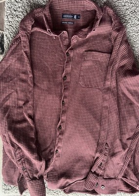 Consensus Shirt Size XL Mens Red Plaid Long Sleeve Button Down Collar Shirt