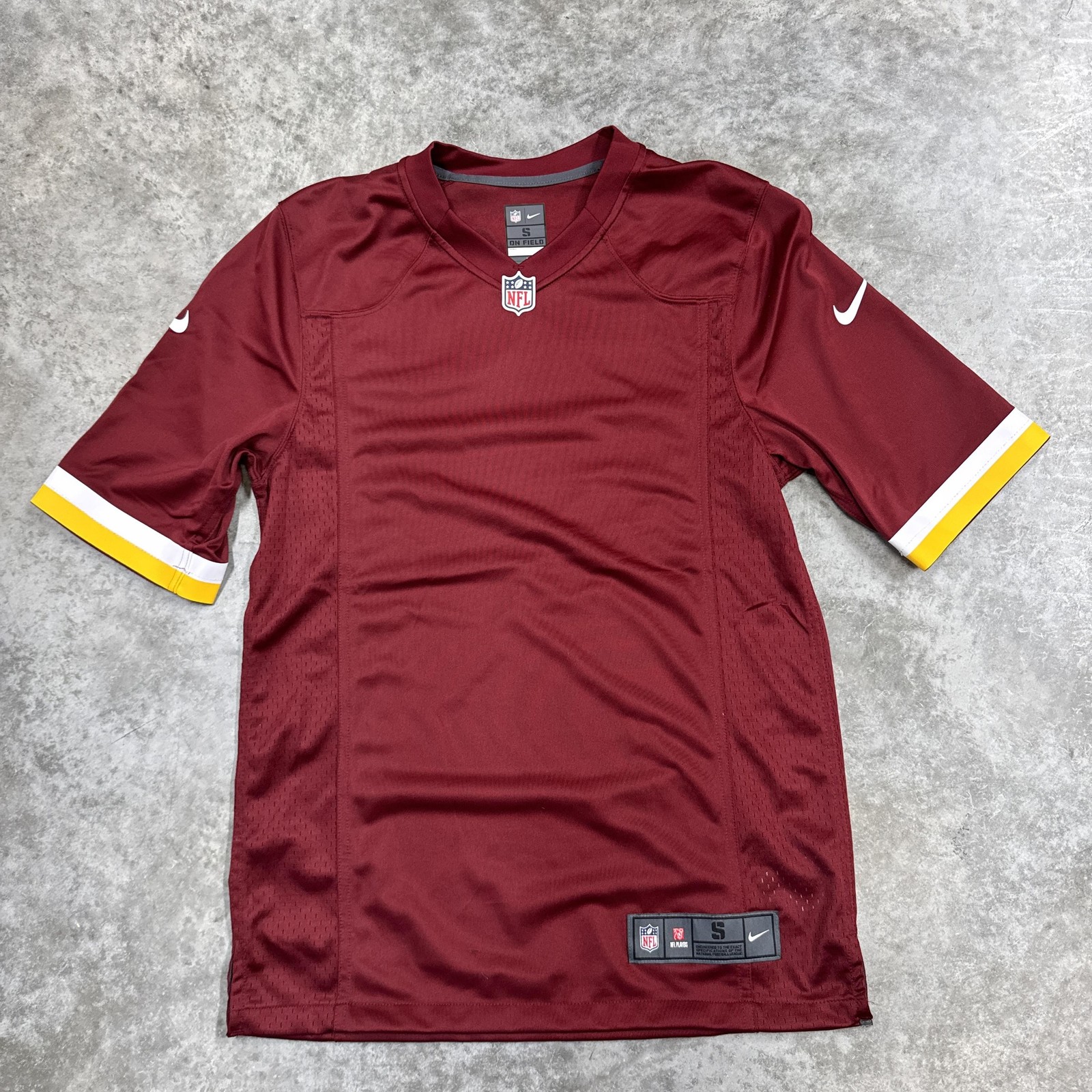 Nike NFL On Field Jersey Mens Small Burgundy Maroon Blank Football Short Sleeve