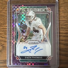 2021 Panini Prizm Flashback Auto Purple Power Prizm  /25 Zach Thomas #FA-ZT Auto