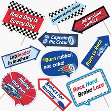 Race Car Party Photo Booth Props Set Fun Racing-Themed Multi Color