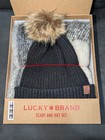 Lucky Brand Scarf And Hat Set Grey Color New Open Box Never Used!