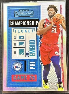 Joel Embiid ''one of one'' panini contenders first off the line 2020-2021 no￼.11