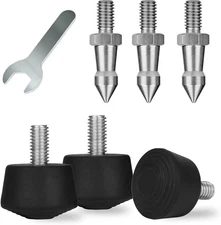 6 Pcs Tripod Spike Feet 1/4-20 Thread Rubber Feet Universal Anti-Slip & Stainles