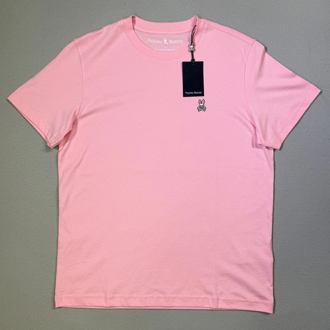 Psycho Bunny Classic Logo Crew Neck Tee shirt, 4/small Pink $50