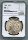 1887 O Morgan Silver Dollar NGC MS 62