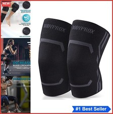 Knee Compression Sleeve 2 Pack Medium Black Nylon Spandex Support Brace Running