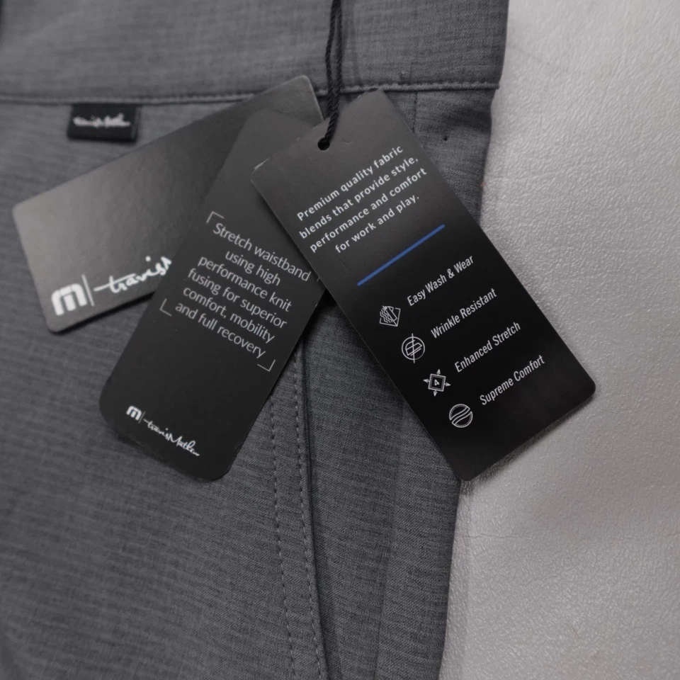 Pantalones Cortos de Golf Travis Mathew Sand Harbor Talla 38 Gris Jaspeado Oscuro 1MW397 Elastizados Foto 2 de 4
