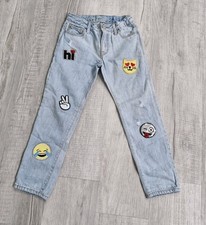 Gap Girls Sequin patch girlfriend jeans Medium Wash Size Reg 7