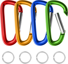 4"  5" Extra Large Aluminum Carabiner D Ring, Caribeener Clips, Spring Snap Hoo