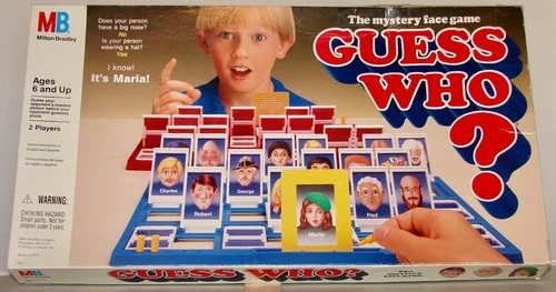GUESS WHO? 1987 Milton Bradley Mystery Face Vintage Board Game *100% Complete*