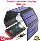 Solar Power Bank Waterproof wireless 30000mAh  fastest charger 2 USB 3/5 panel