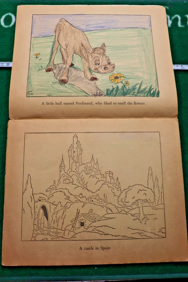 Libro de pintura para colorear Walt Disney’s Ferdinand The Bull 1938 raro años 30 Leaf Lawson Foto 4 de 4