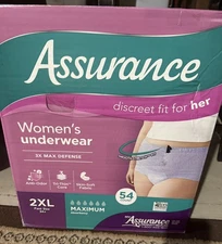 Assurance Women's Maximum Absorbancy Underwear, size 2XL (54 Count)
