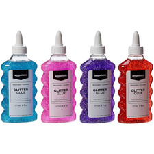 Amazon Basics Liquid Washable Glitter Glue for Making Slime, Art Crafts and Scho