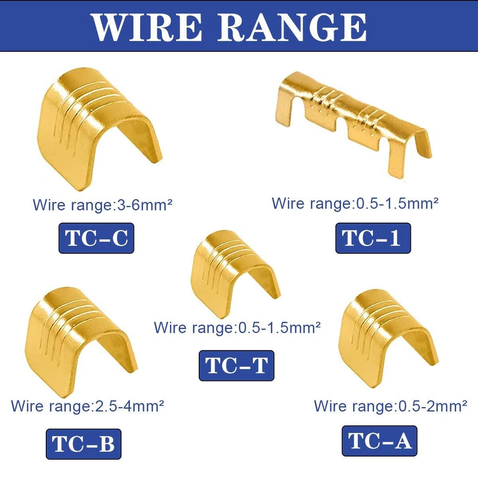Комплект обжимных медных клемм U-образной формы 500 шт. — неизолированный провод в ассортименте кабель - Изображение 4 из 4