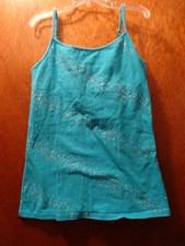 Girl Justice Aqua Blue Cami Layering Top w/ Sparkle Sz 12 EUC
