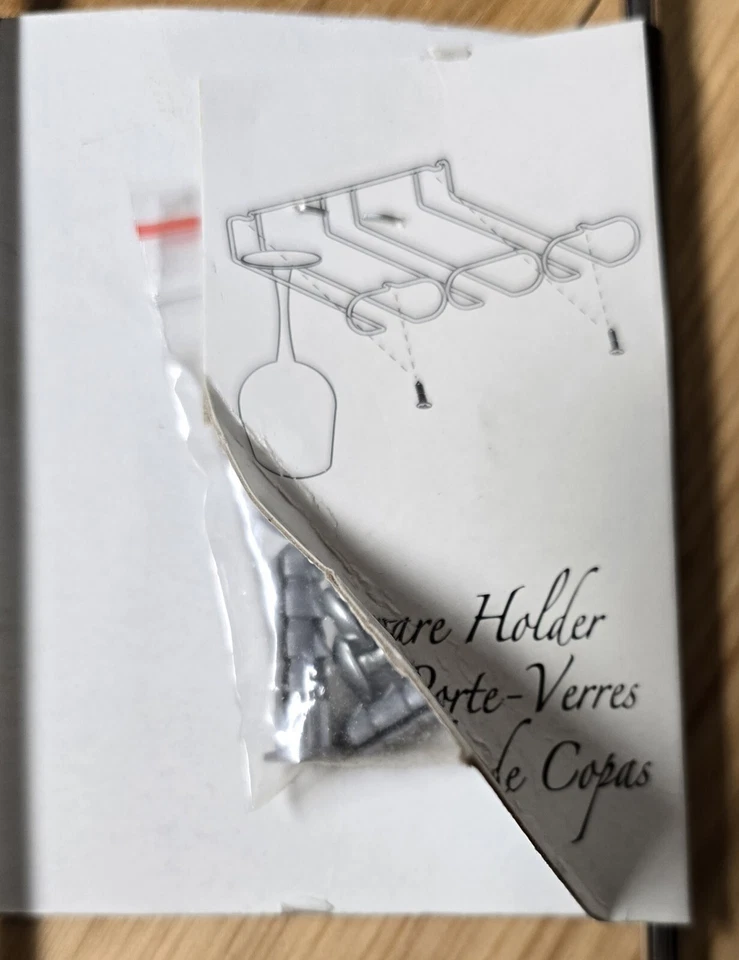 Soporte para copa de vino con vajilla colgante de barra de 9 vástagos debajo del gabinete NUEVO Foto 4 de 4