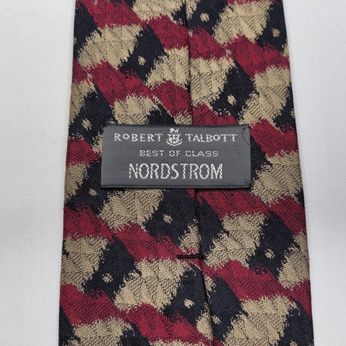 Robert Talbott Tie Black Red Gold Best Of Class Abstract Hand Sewn Silk England - Picture 2 of 12