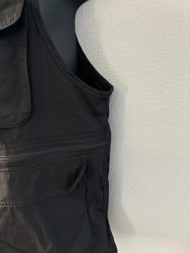 Polo Ralph Lauren Design by Italy Black Cargo Pocket Vest Full Zip Size 110 - Picture 6 of 16