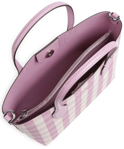 Kate Spade Bleecker Gingham Violet White Medium Crossbody Tote KF800 Purse NWT - Picture 13 of 14