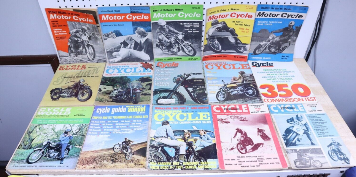 Lot x15 Vintage Original 1960's & 70's Motorcycle Motorcycle