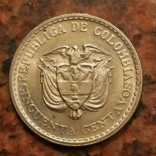1965 COLOMBIA 50 CENTAVOS COIN - HIGH GRADE - #A5558