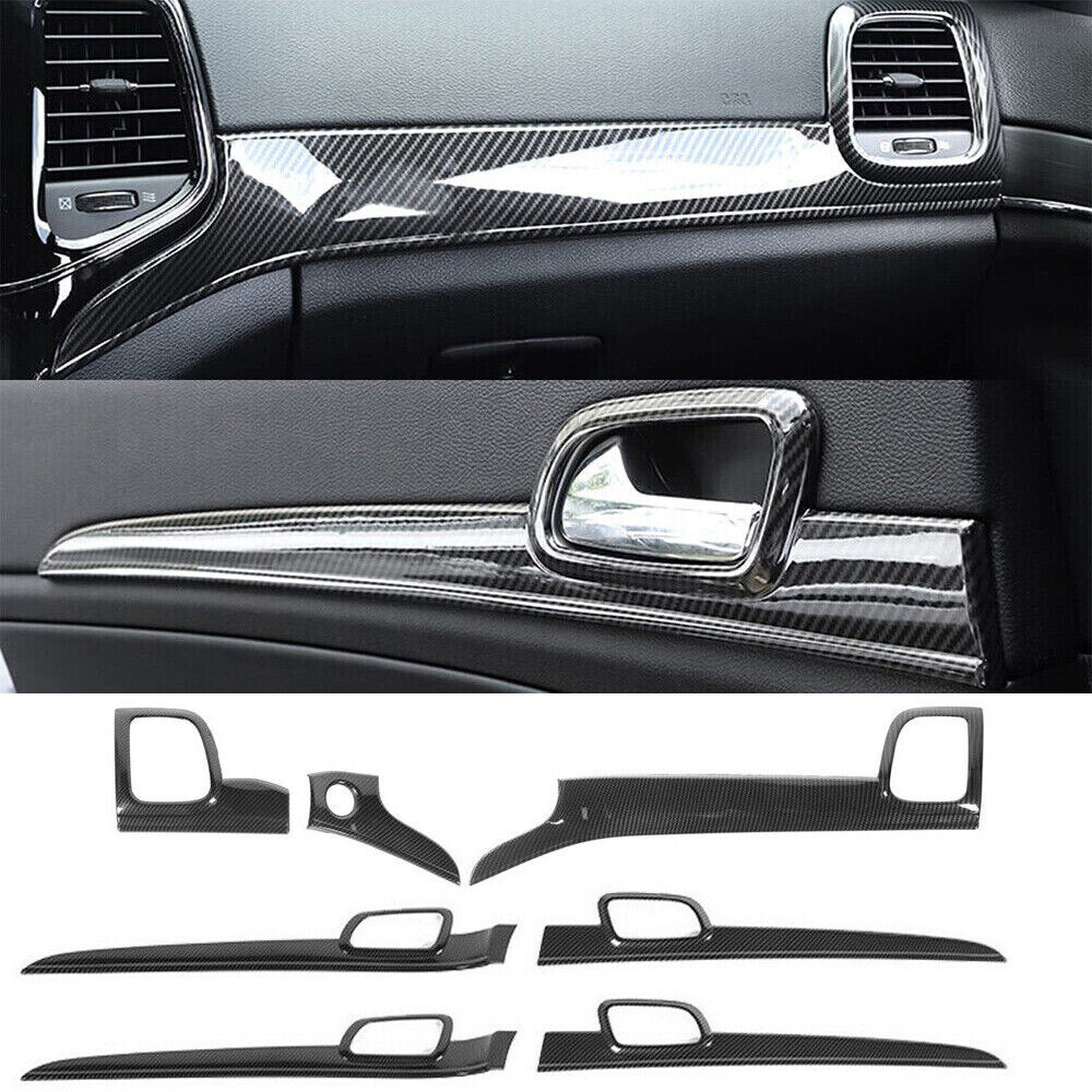 Dash Panel & Door Handle Cover Kit Interior Trim for 2014-20 Jeep Grand Cherokee