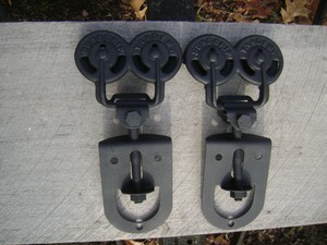 Antique Cast Iron Myers Sure Grip Barn Door Rollers Farm Pulley