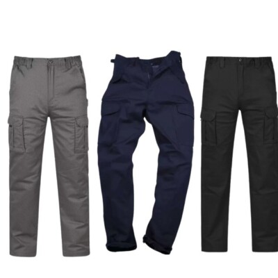 Herren Uni Combat Arbeitshose mehrere Taschen starke Cargohose Arbeit