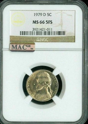 1979 D JEFFERSON NICKEL NGC MS66 FS PQ 2ND FINEST MAC SPOTLESS *