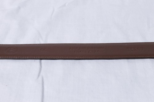 Cintura uomo Torino marrone anilina kipskin tracolla pelle ottone massiccio fibbia 36 - Foto 5 di 7