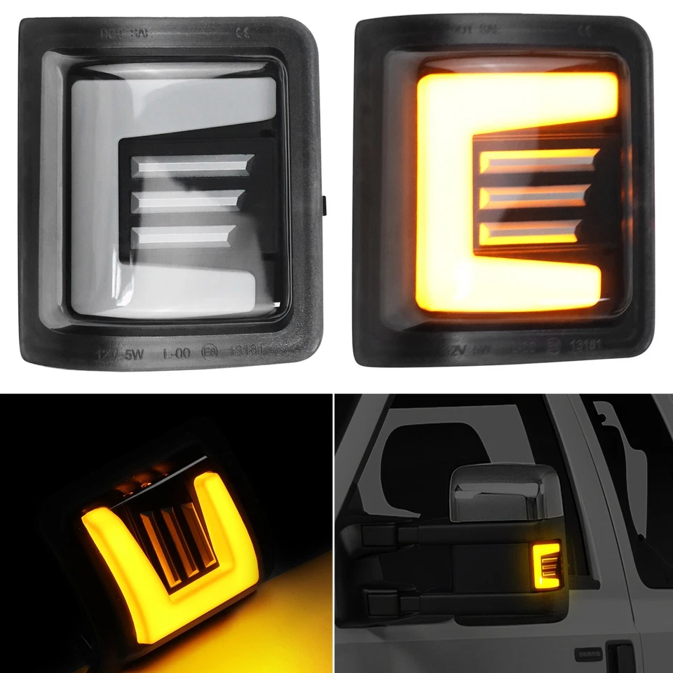 Luz de señalización de espejo lateral LED para 08-16 Ford Super Duty F250 F350 F450 Switchback Foto 2 de 4