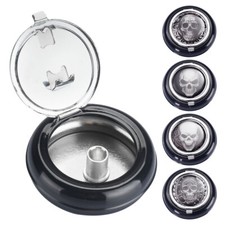 4er Set Taschenaschenbecher Mini mit Deckel kleiner Reiseaschenbecher Glutkiller