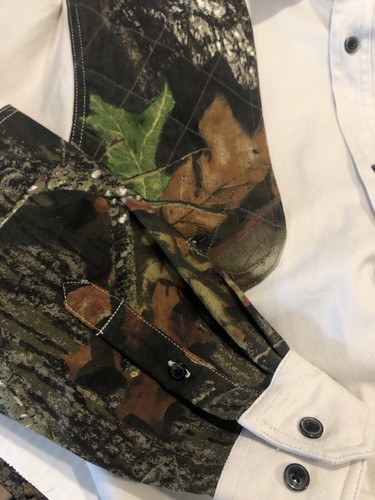 New! TALLWOODS MOSSY OAK Men’s Med. STRETCH Hunting Shooting Stone & Camo Shirt - Picture 8 of 12